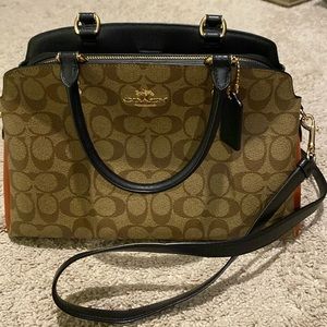 Coach color block handbag barely worn